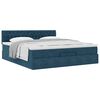 vidaXL Ottoman-Bett mit Matratze Dunkelblau 180x200 cm Samt