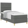 vidaXL Boxspringbett mit Matratze Dunkelgrau 90 x 190 cm Stoff