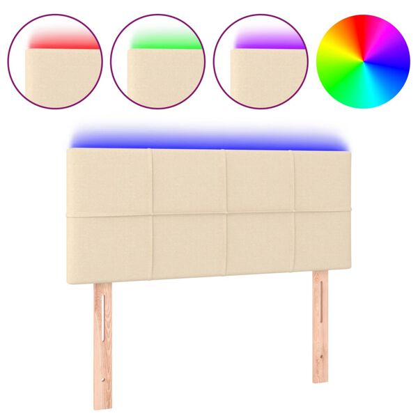 vidaXL LED Kopfteil Creme 90x5x78/88 cm Stoff