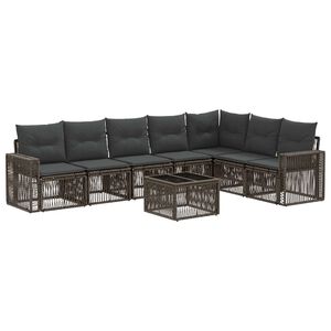 vidaXL Gartensofa-set 8 stk. Grau und Dunkelgrau Poly-Rattan