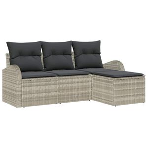 vidaXL Gartensofa-set Hellgrau Poly-Rattan