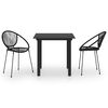 vidaXL 3-tlg. Garten-Essgruppe PVC Rattan Schwarz