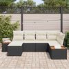 vidaXL Gartensofa-set mit Kissen 6 pcs Schwarz und Creme Poly Rattan
