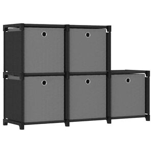 vidaXL W&uuml;rfelregal mit 5 Boxen Schwarz 103x30x72,5 cm Stoff