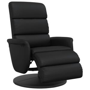 vidaXL Relaxsessel mit Fu&szlig;teil Schwarz Kunstleder