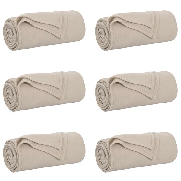vidaXL Wohndecken 6 pcs Beige 200 x 150 cm Fleece