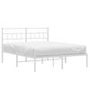 vidaXL Bettgestell mit Kopfteil Metall Wei&szlig; 140x190 cm