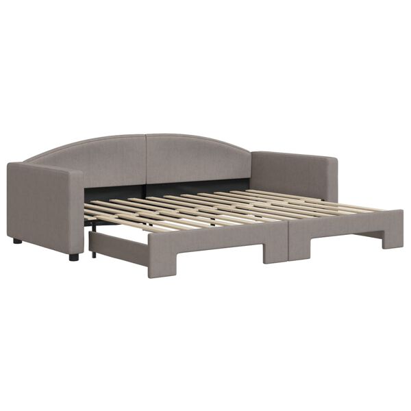 vidaXL Tagesbett Ausziehbar Taupe 90x200 cm Stoff