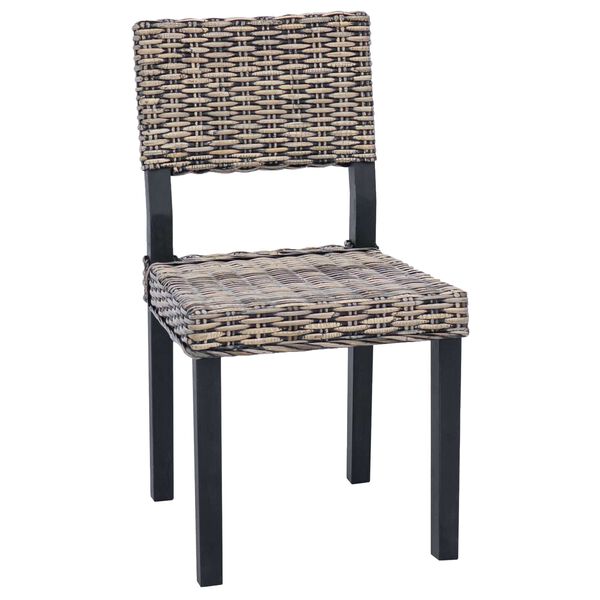 vidaXL Esszimmerstuhl 2 pcs Schwarz gewaschen 46 x 55 x 84 cm