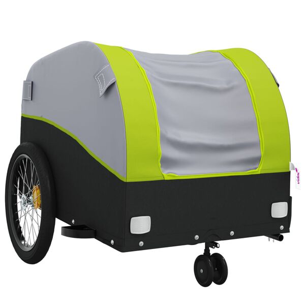 vidaXL Fahrradanh&auml;nger Schwarz und Gr&uuml;n 30 kg Eisen