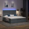 vidaXL Ottoman-Bett mit Matratze & LEDs Dunkelgrau 160x200 cm Stoff