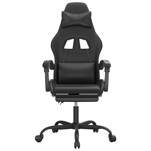 vidaXL Gaming-Stuhl mit Fu&szlig;st&uuml;tze Schwarz Kunstleder