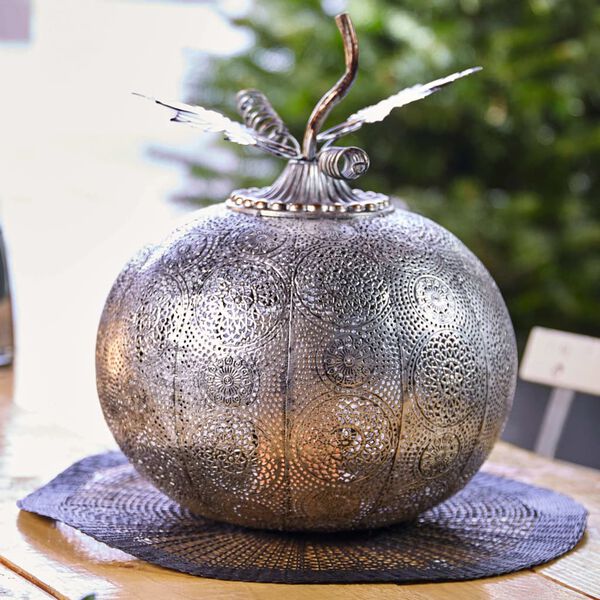 Luxform LED-Gartenlicht Batteriebetrieben Pumpkin Antik Silbern