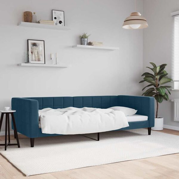 vidaXL Tagesbett Blau 90x200 cm Samt