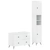 vidaXL 2-teiliges Badezimmer Schrank Set BREDA Hochglanz Wei&szlig;