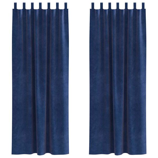 vidaXL Verdunkelungsvorh&auml;nge 2 pcs Dunkelblau 140 x 260 cm Samt