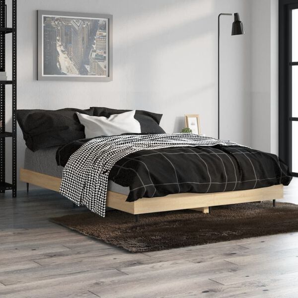 vidaXL Bettgestell ohne Matratze Sonoma-Eiche 120x190 cm Holzwerkstoff
