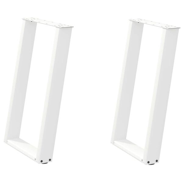 vidaXL Esstischbeine U-Form 2 Stk. Wei&szlig; 50x(72-73) cm Stahl