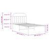 vidaXL Bettgestell mit Kopfteil Metall Schwarz 100x200 cm
