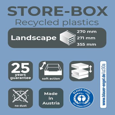 Exacompta Store-Box Schubladenbox Maxi mit 6 Laden Glänzend Schwarz