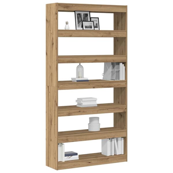 vidaXL B&uuml;cherregal Schwarz Eichen-Optik 100 x 30 x 198 cm