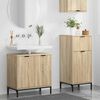 vidaXL Badezimmerm&ouml;bel-Set 2 pcs Sonoma-Eiche Sperrholz und Metall