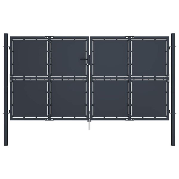 vidaXL Gartentor aus Stahl 300 x 175 cm Anthrazit