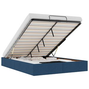 vidaXL Ottoman-Bett ohne Matratze Blau 140x200 cm Stoff