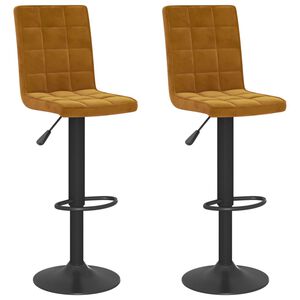 vidaXL Barhocker 2 Stk. Braun Samt
