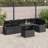 vidaXL Sofa Set mit Kissen 7 pcs Schwarz Poly Rattan