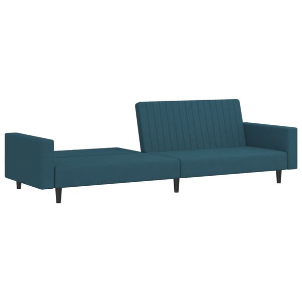 vidaXL Schlafsofa 2-Sitzer Blau Samt