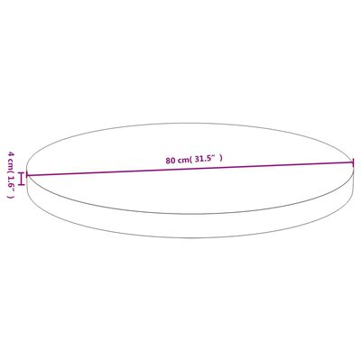 vidaXL Tischplatte Ø80x4 cm Bambus