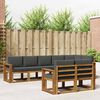 vidaXL Outdoor-Sofagarnitur mit Kissen 8 pcs Natur und Anthrazit