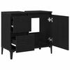 vidaXL Badezimmerschrank mit T&uuml;r Schwarz Eichen-Optik 65 x 33 x 60 cm