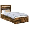 vidaXL Bettrahmen mit Kopfteil R&auml;uchereiche 90 x 200 cm Holzwerkstoff