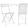 vidaXL Gartenklappstuhl 2 pcs Wei&szlig; 42 x 46 x 82cm Metall