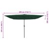 vidaXL Gartenparasol Grün und Schwarz 295 x 295 x 245 cm