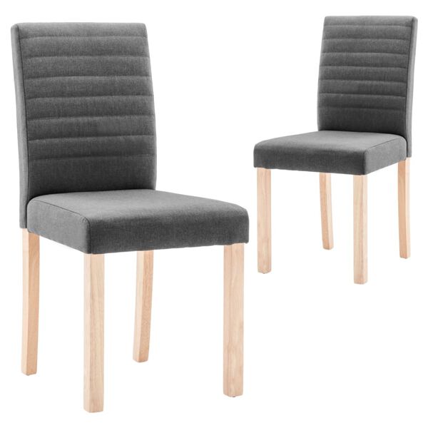 vidaXL Esszimmerst&uuml;hle 2 Stk. Dunkelgrau Stoff
