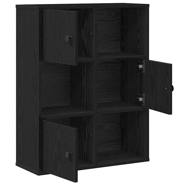vidaXL B&uuml;cherregal Schwarz Eichen-Optik 60x24x76,5 cm Holzwerkstoff