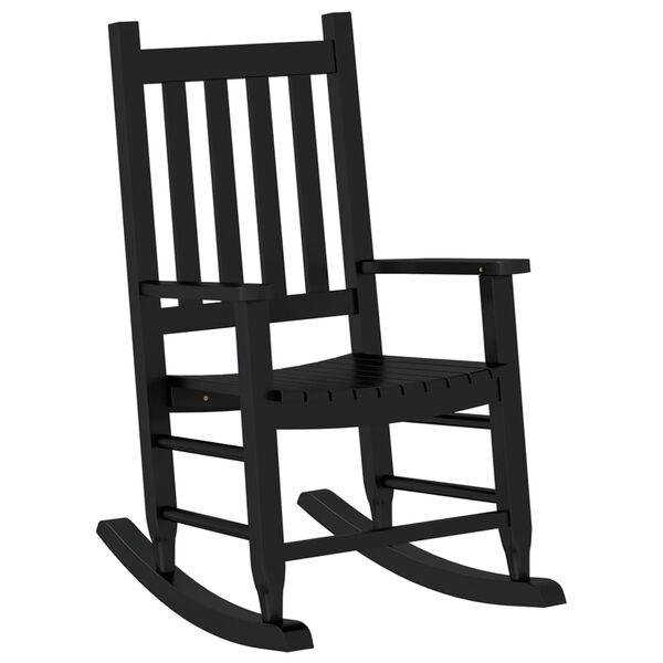 vidaXL Schaukelstuhl f&uuml;r Kinder 2 Stk. Schwarz Massivholz Pappel