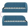 vidaXL Eckbettgestell Blau 80 cm x 200 cm Polyester und Sperrholz