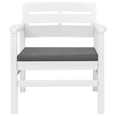 vidaXL 4-teiliges Gartenmöbel Set Weiß Kunststoff
