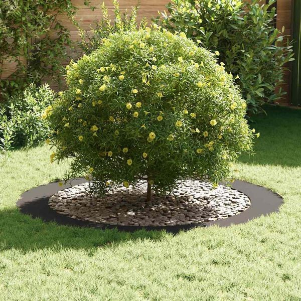 vidaXL geeignet f&uuml;r flache Baumringe 5 pcs Schwarz &Oslash;90 / 120 cm Stahl