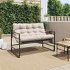 vidaXL Gartenbank mit Kissen Taupe 113 cm Stahl