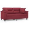 vidaXL 2-Sitzer-Sofa mit Zierkissen Weinrot 140 cm Kunstleder
