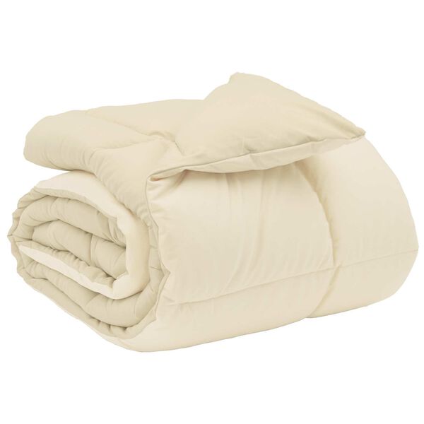 vidaXL Winterbettdecke Gepolstert Creme 135 x 200 cm Mikrofaser