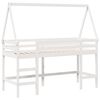 vidaXL Hochbett mit Leiter und Dach Wei&szlig; 90x190 cm Massivholz Kiefer