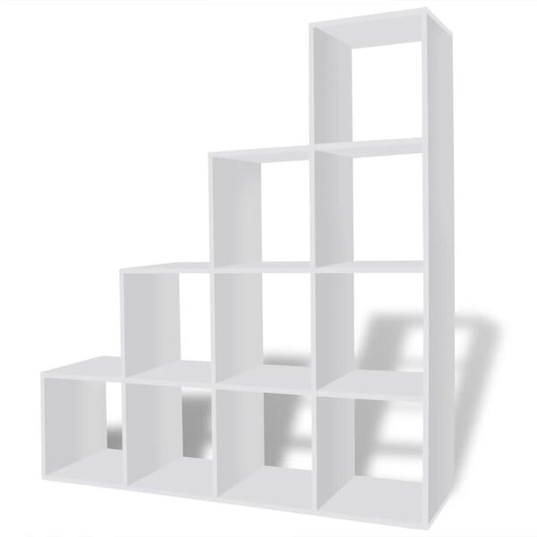 vidaXL Treppenregal B&uuml;cherregal 142 cm Wei&szlig;