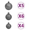 vidaXL K&uuml;nstlicher Halb-Weihnachtsbaum Beleuchtung Kugeln Gr&uuml;n 180 cm