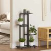 vidaXL Blumenst&auml;nder 4-Etagen mit Rollen 44x23x80 cm Schwarz Eisen
